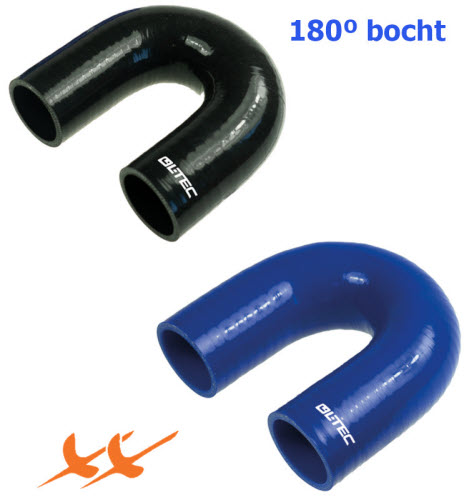 Siliconen bocht 90 graden oliebestendig DN=16mm L=200mm