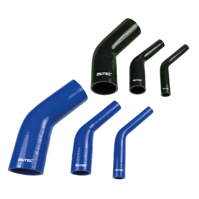 45° verloopbocht siliconen blauw en zwart